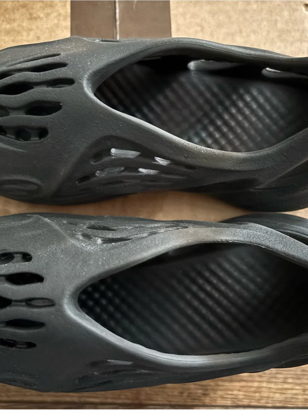 Yeezy Kids Black Foam Slip-On Slippers